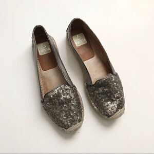 * Kenna * silver sequin espadrille flats